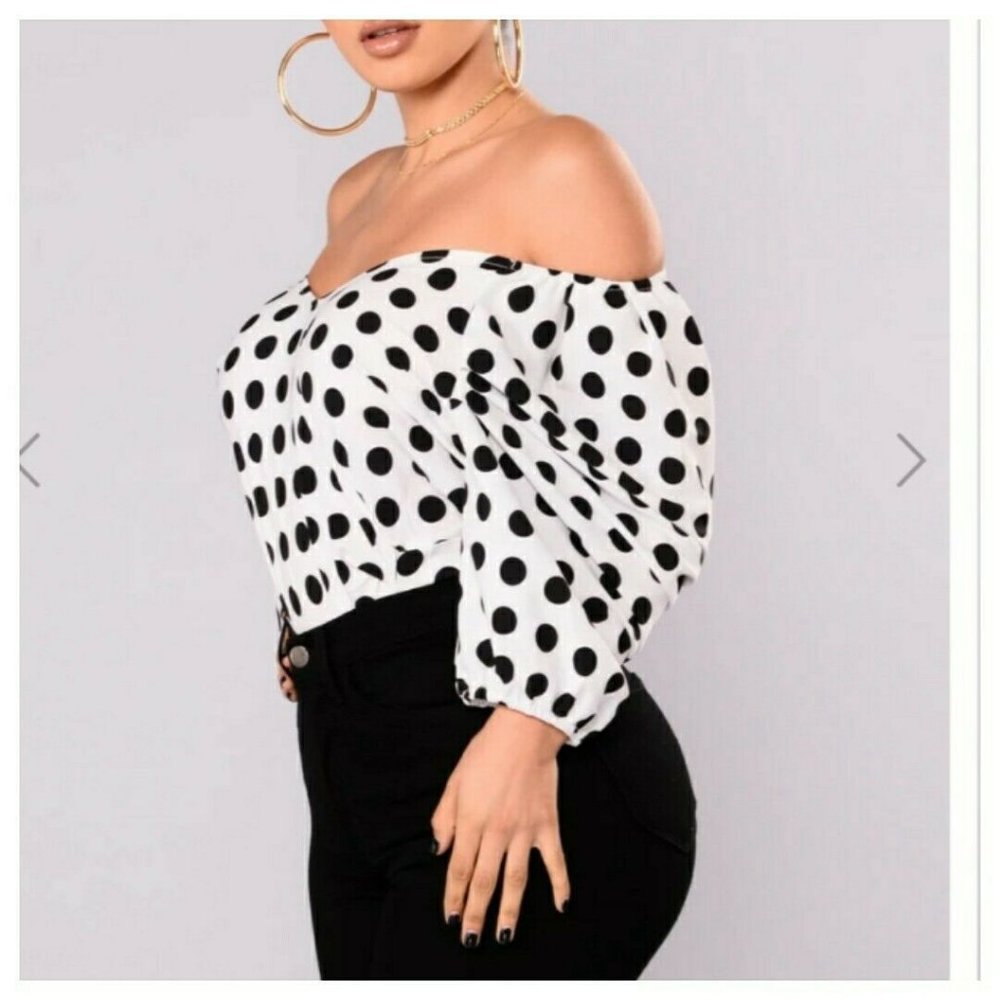 Fashion Nova Off Shoulder Top Gabby Surplice 1X - Picture 3 of 4
